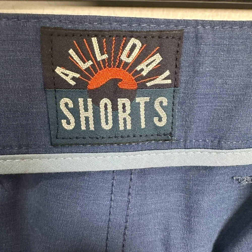 Faherty Belt Loop All Day Shorts Casual Comfort Blue Men's Size 38 Chino